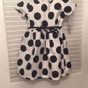 Carters 18 mth old dress white w. black polka dots